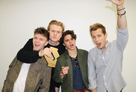 The Vamps with their Official Number 1 Album Award for Night & Day [credit OfficialCharts.com]